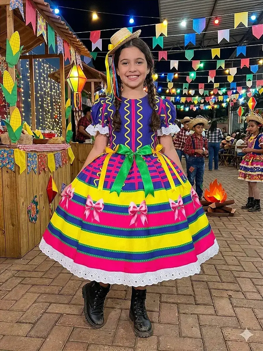 Vestido junino festa arraiá da farra