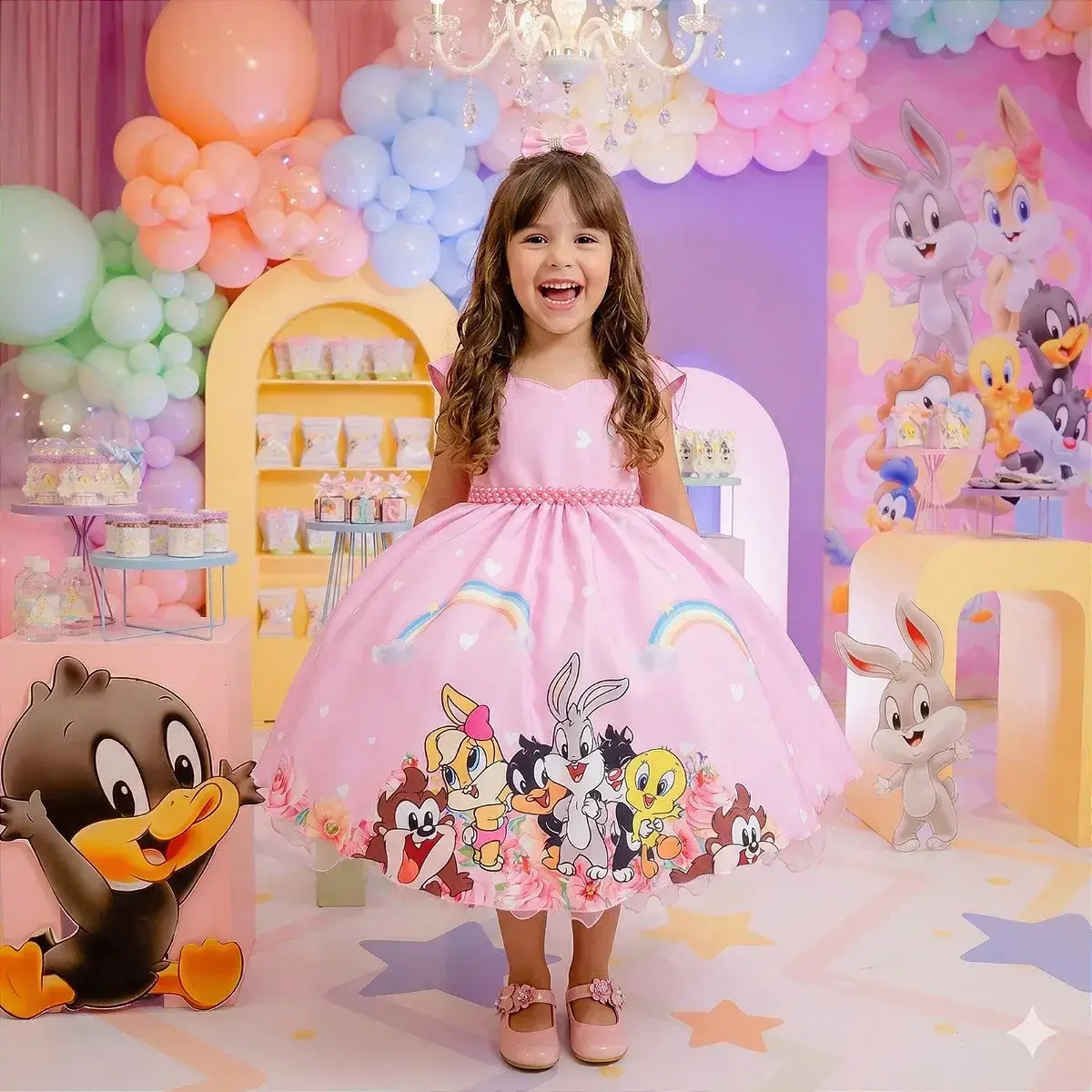 Vestido looney tunes baby rosa, foto 2