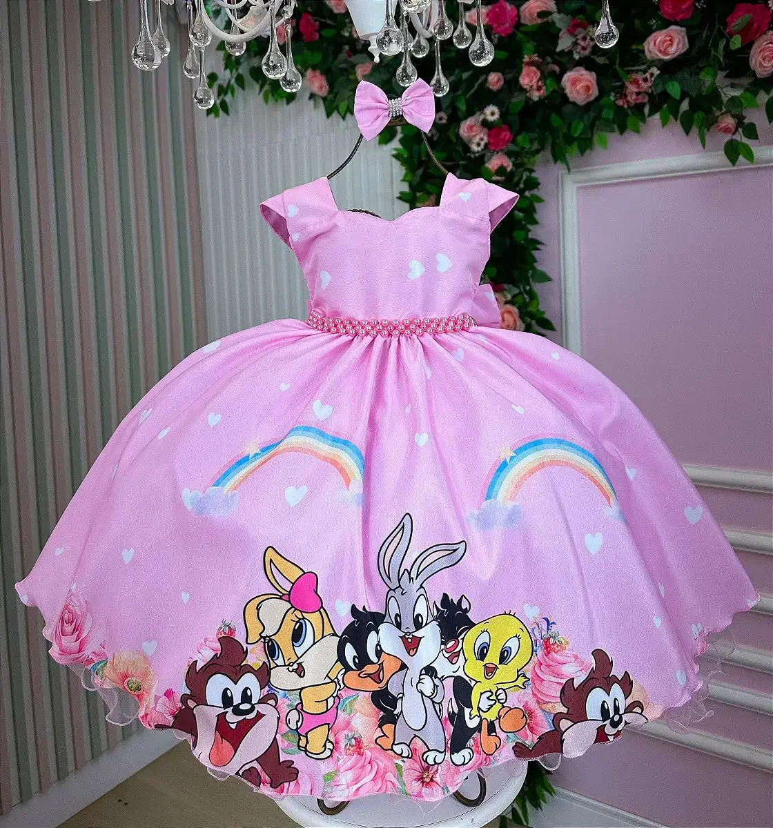Vestido looney tunes baby rosa, foto 3
