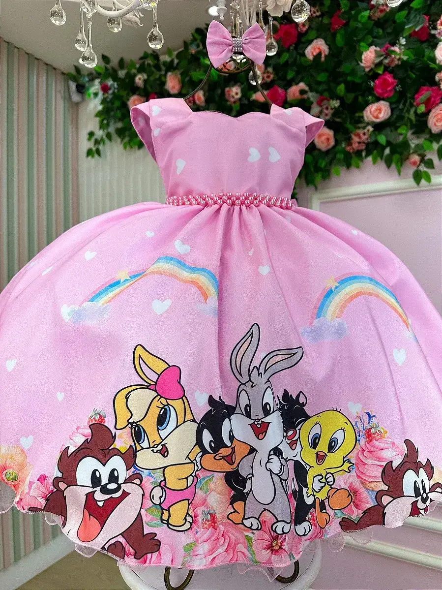 Vestido looney tunes baby rosa, foto 4