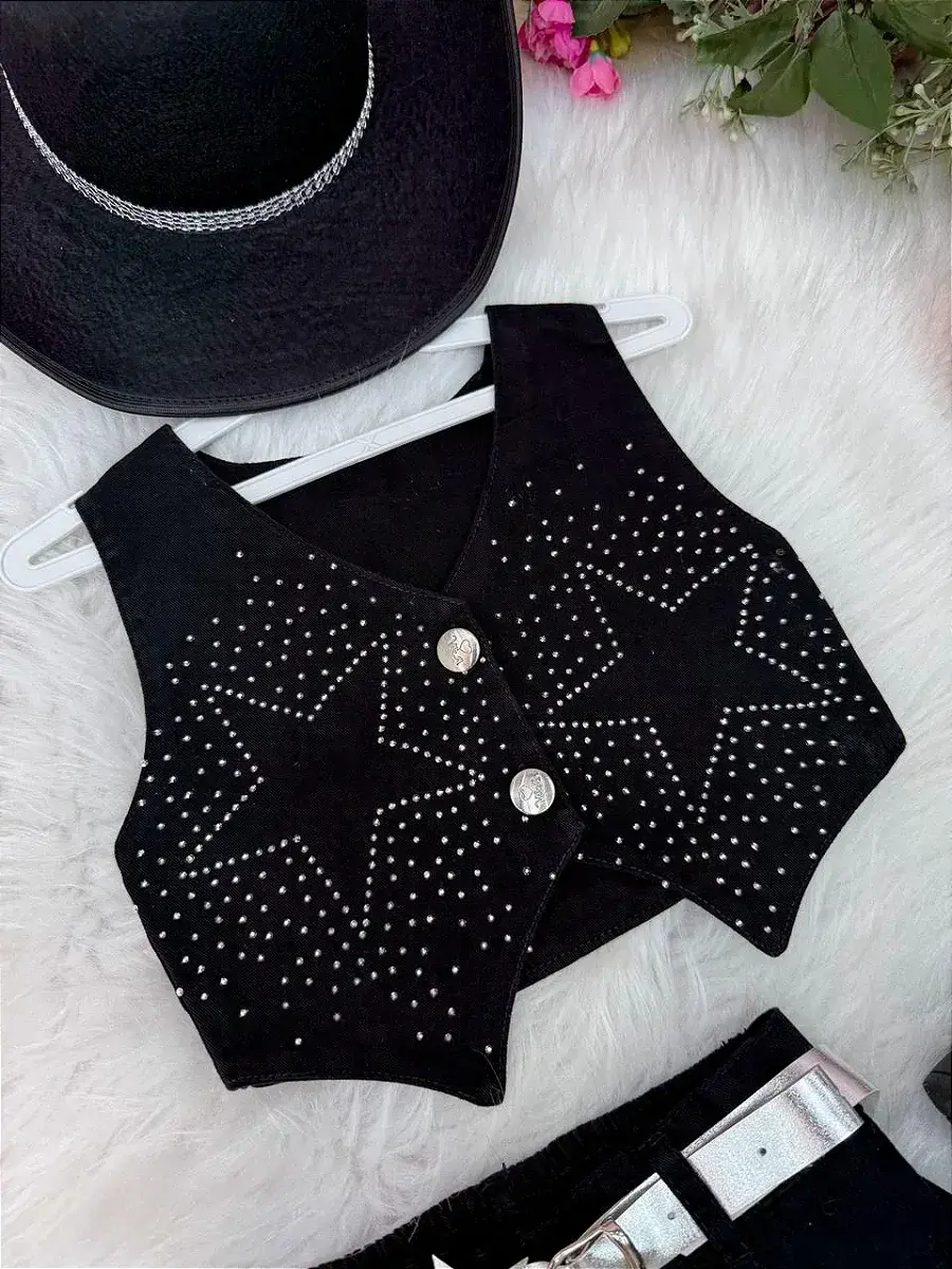 Conjunto Boiadeira estrelada preto, foto 4