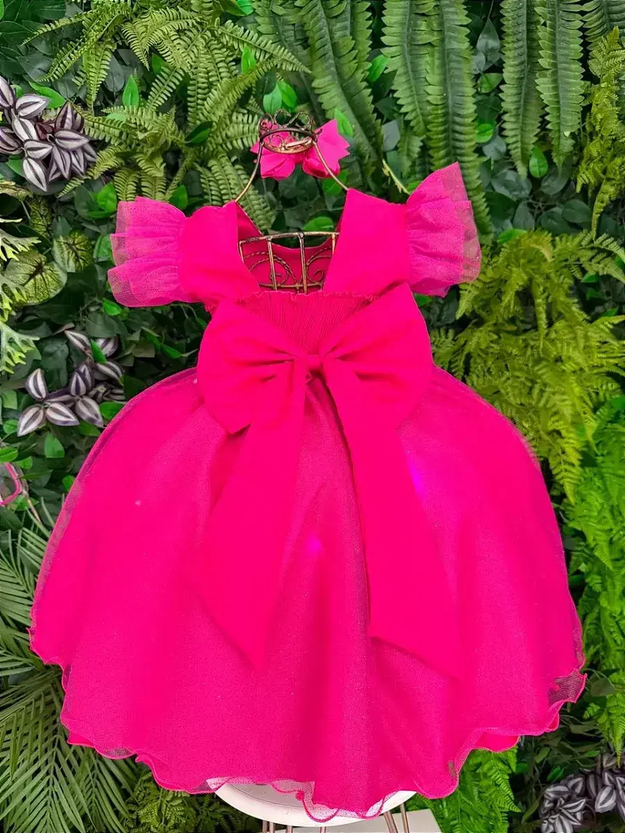 Vestido Barbie luxinho pink com led, foto 6