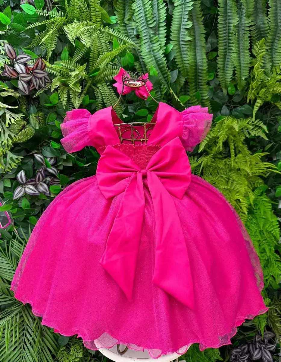 Vestido Barbie luxinho pink com led, foto 9