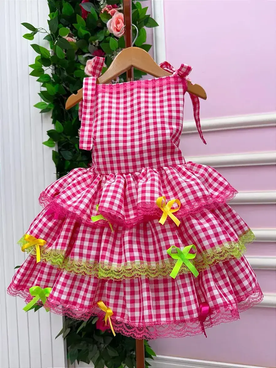 Vestido festa arraia do chamego pink, foto 4
