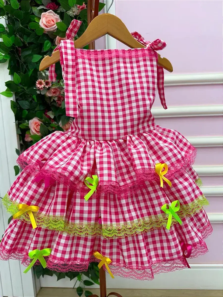 Vestido festa arraia do chamego pink, foto 5