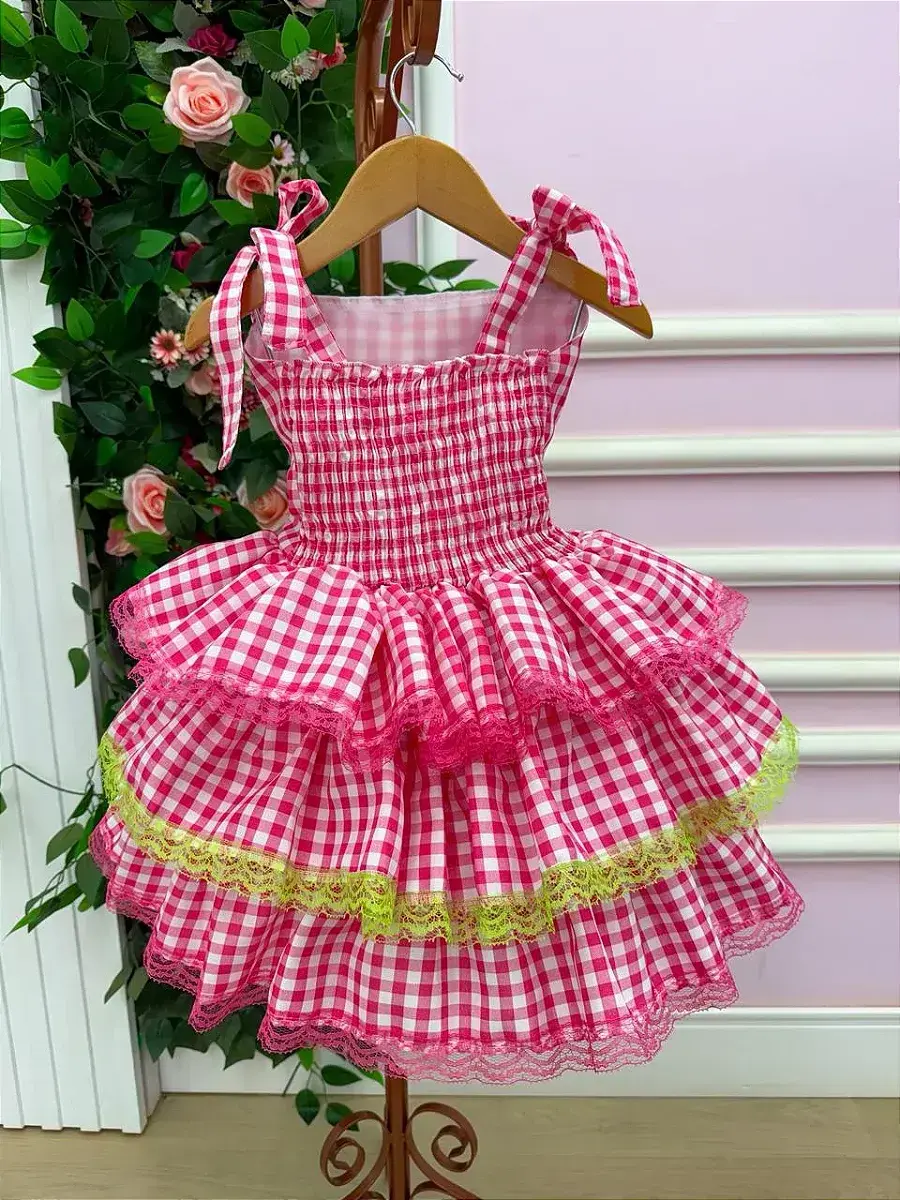 Vestido festa arraia do chamego pink, foto 6