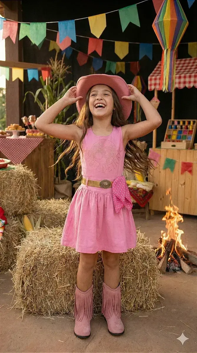 Vestido Boiadeira do sertão rosa, foto 2