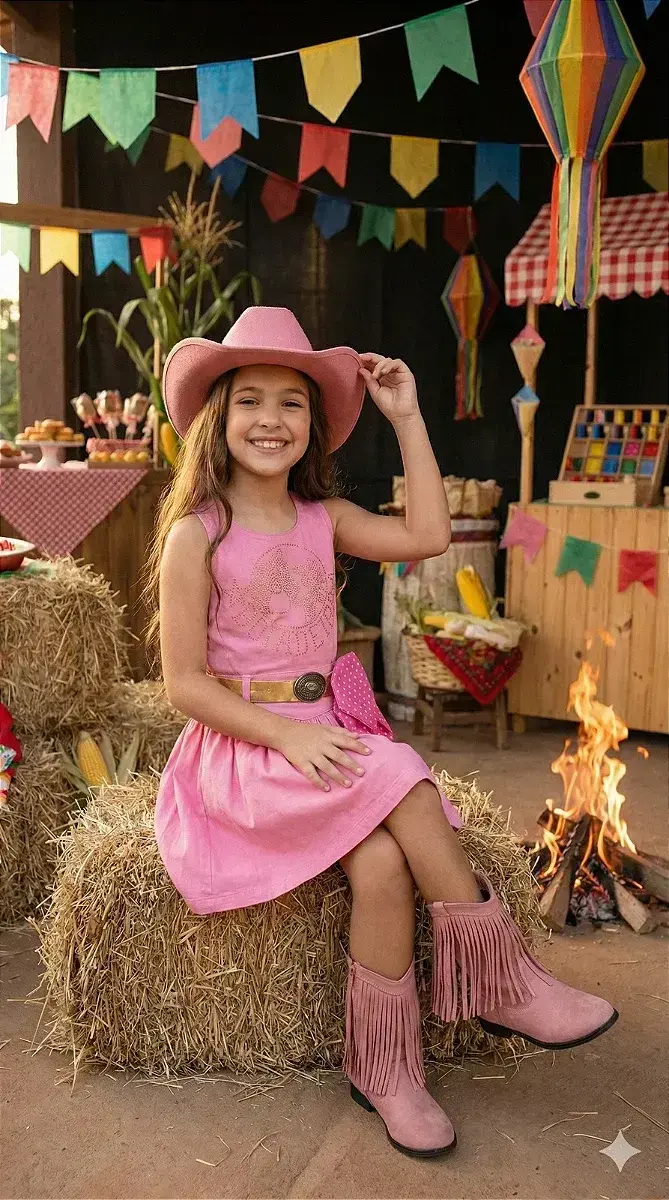 Vestido Boiadeira do sertão rosa, foto 3