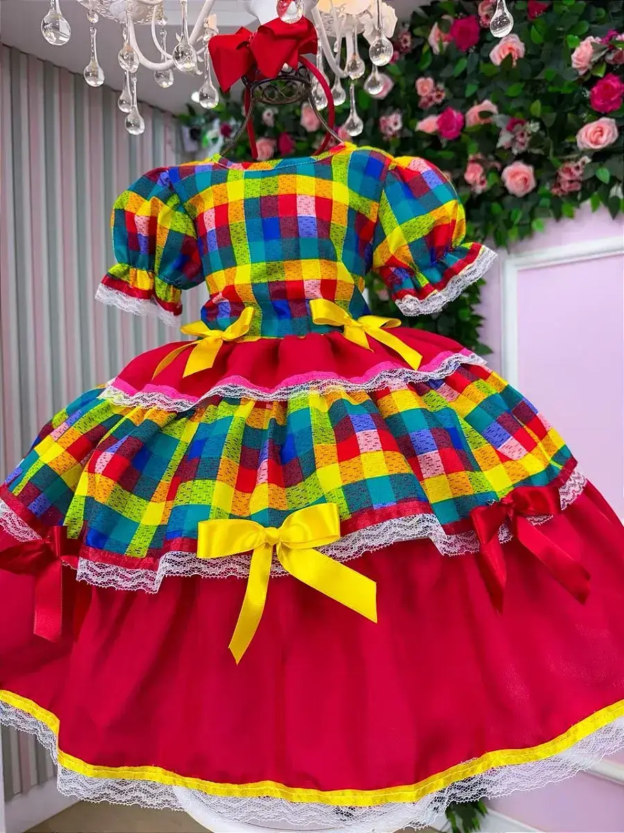 Vestido junino festa priscila vermelho, foto 5