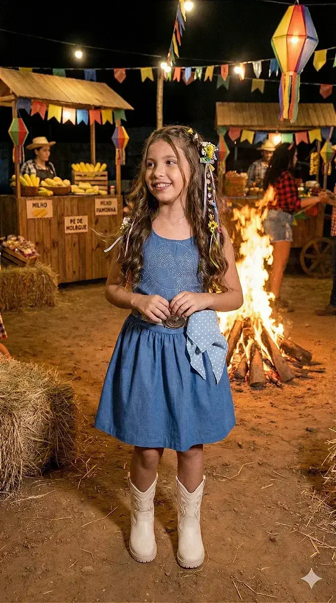 Vestido Boiadeira do sertão jeans, foto 2