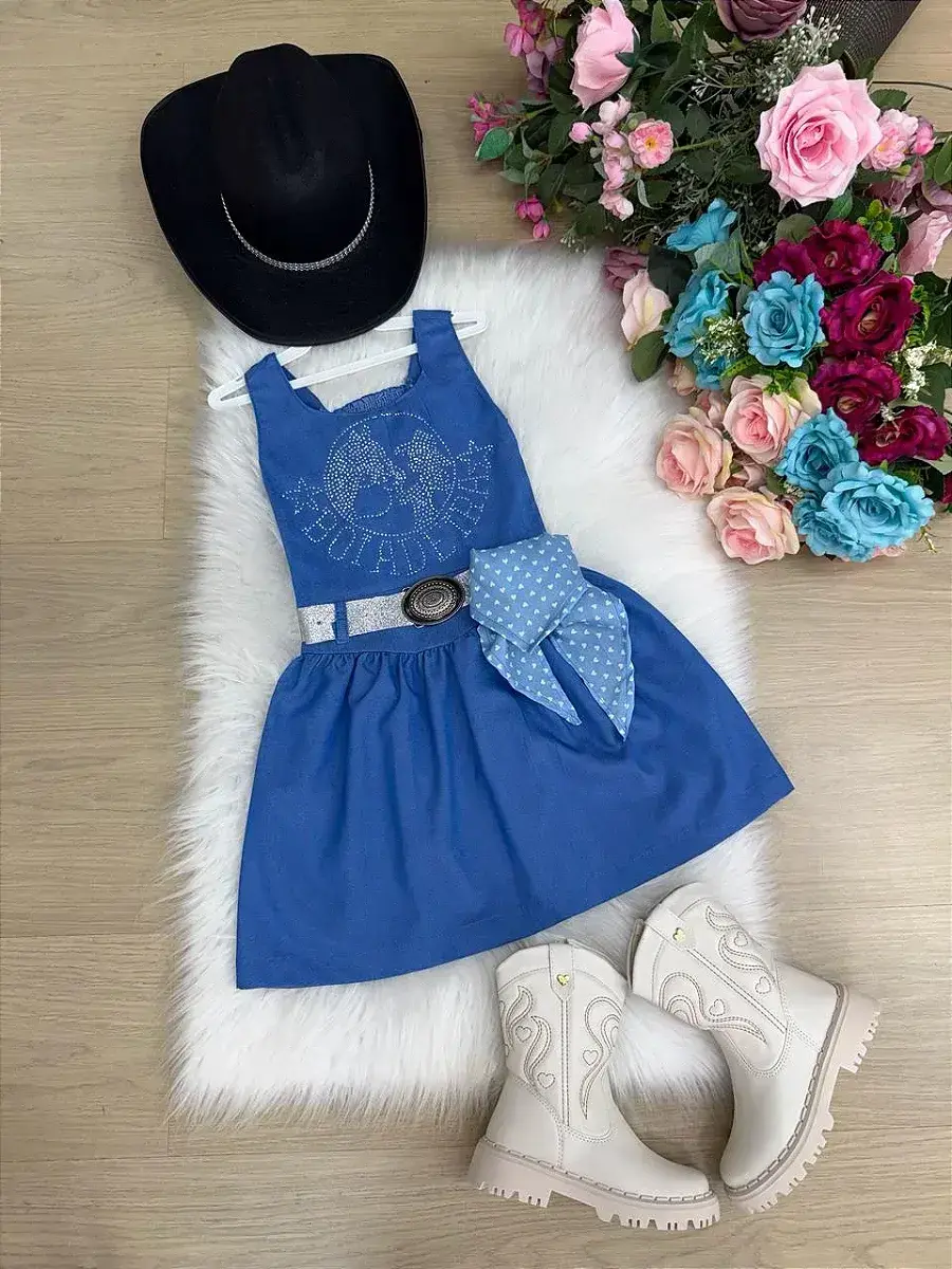 Vestido Boiadeira do sertão jeans, foto 3