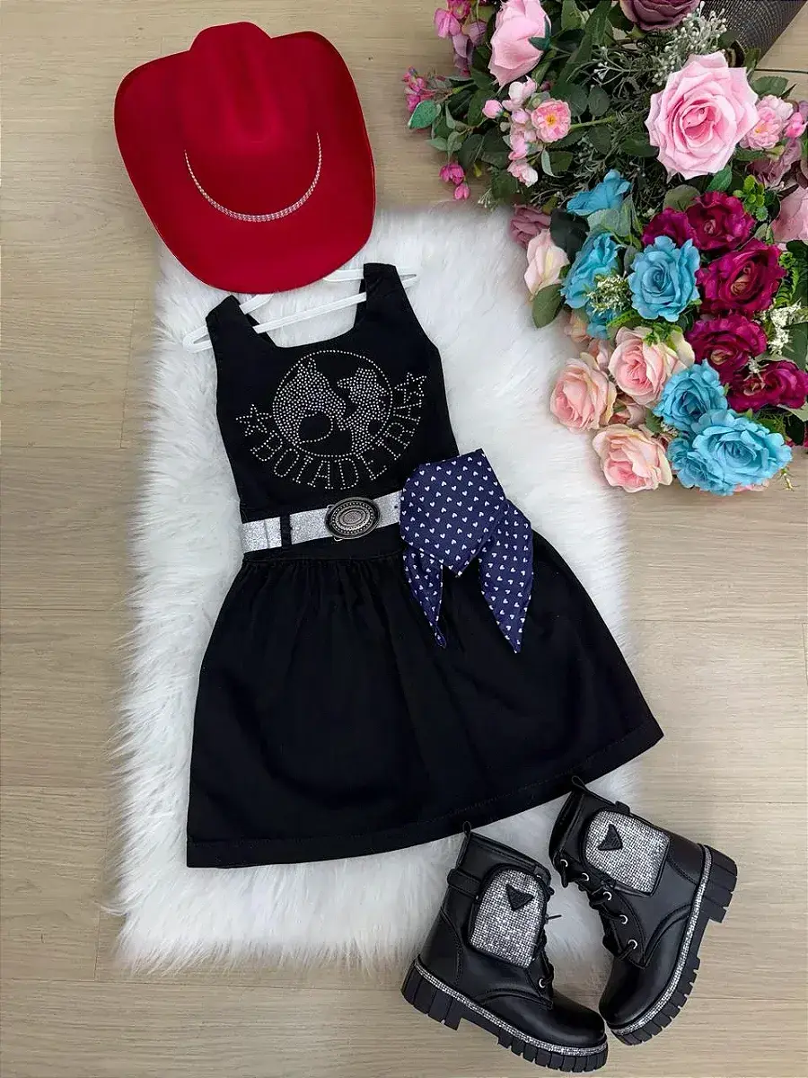 Vestido Boiadeira do sertão preto, foto 3