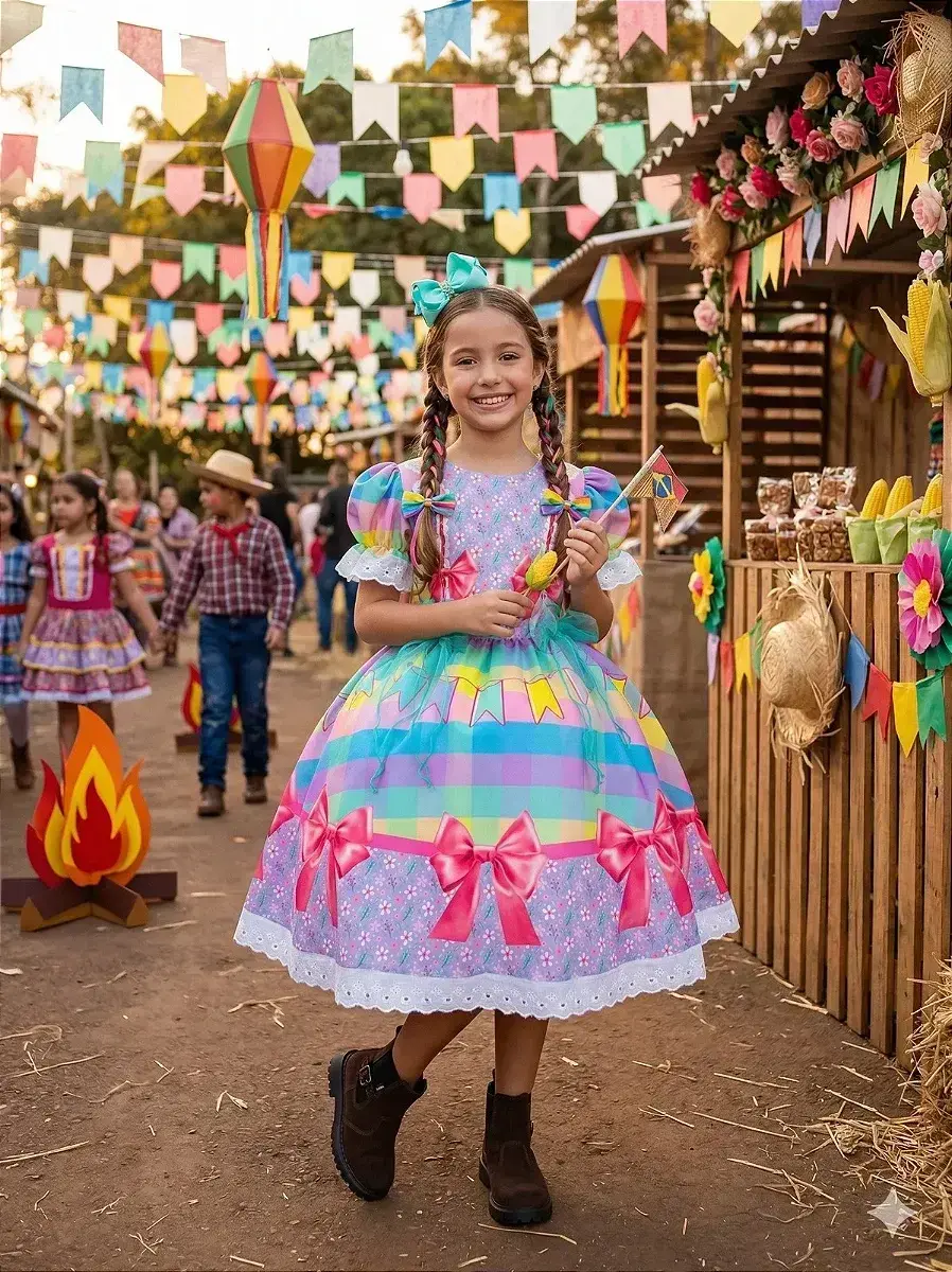 Vestido junino festa arraiá da paz