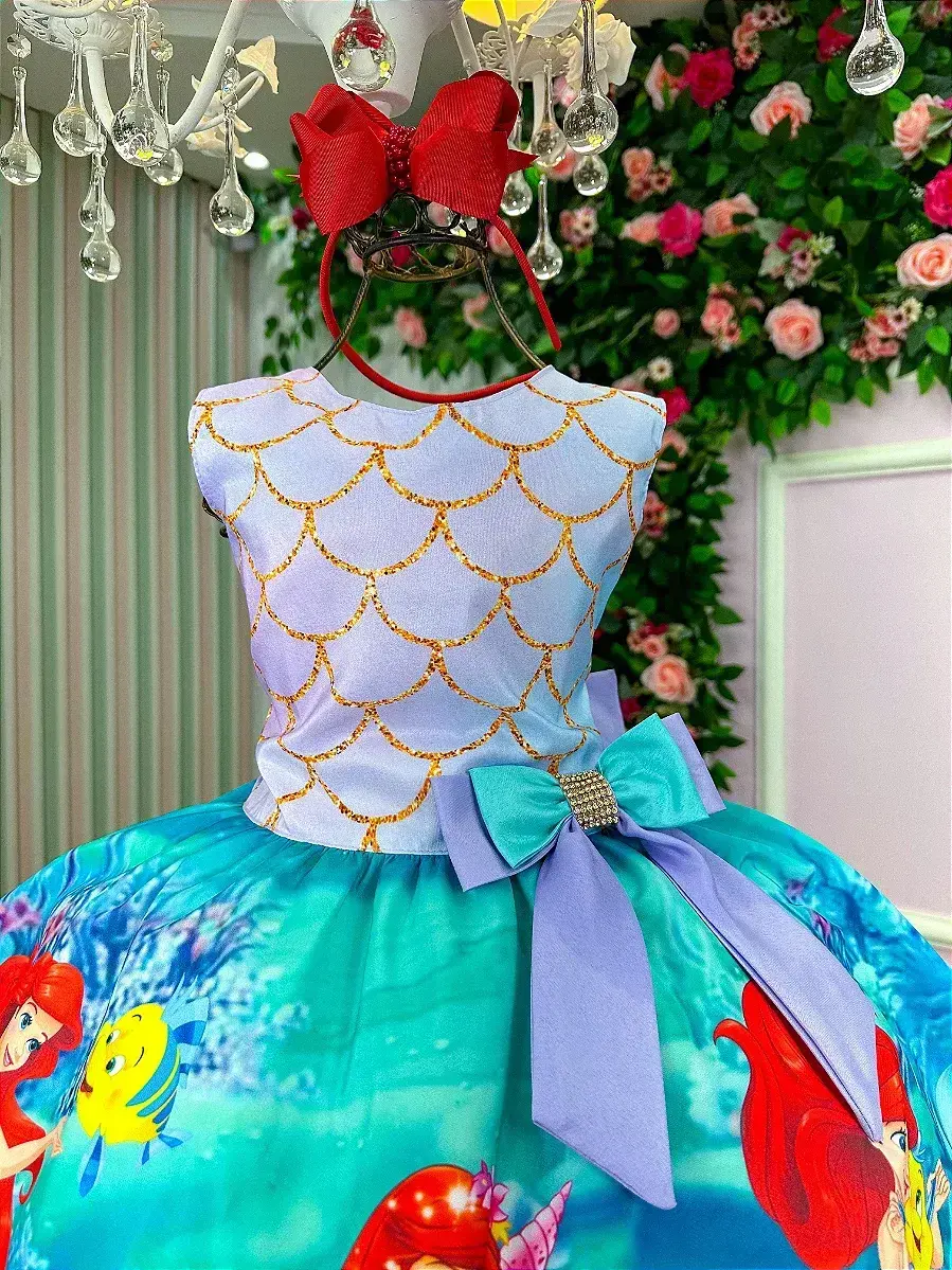 Vestido festa Ariel sereia, foto 2