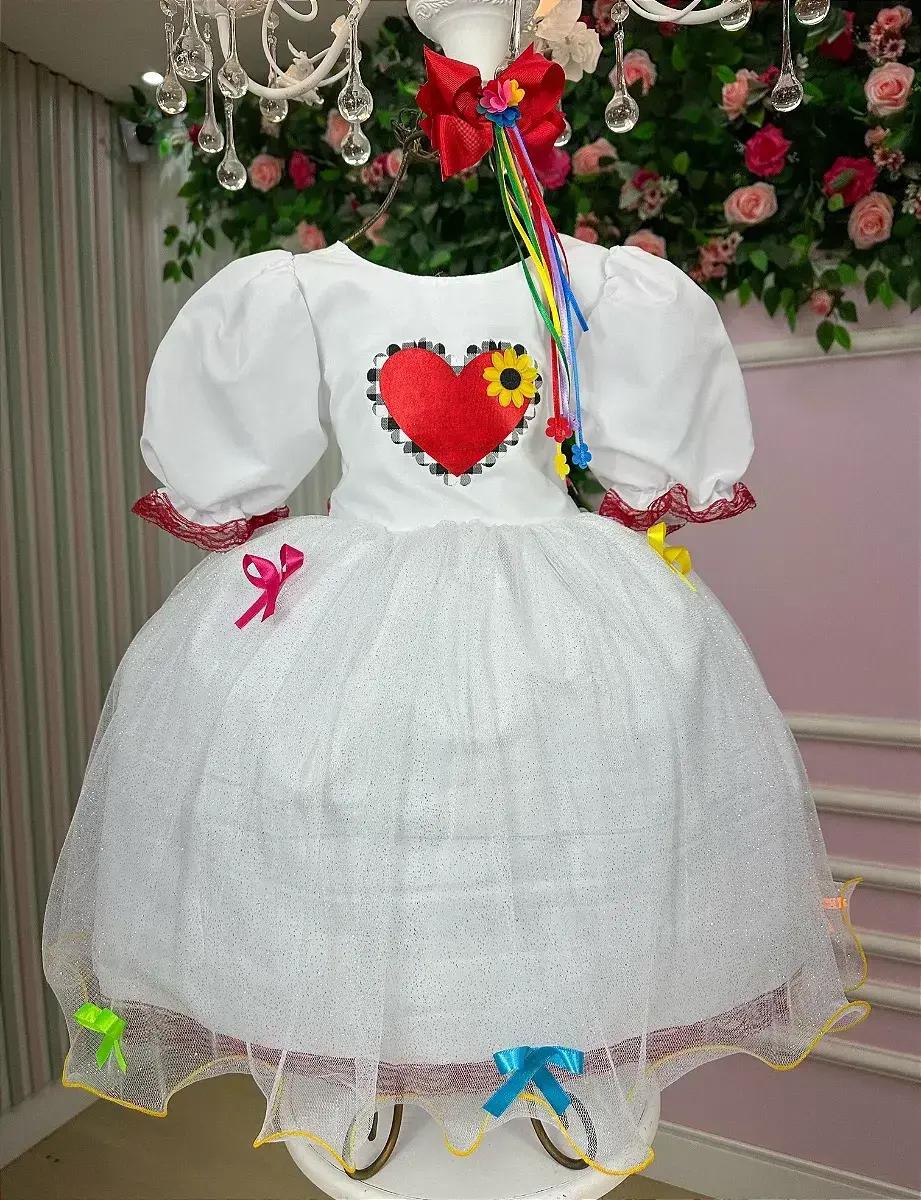 Vestido junino festa arraial dos apaixonados noiva noivinha, foto 7