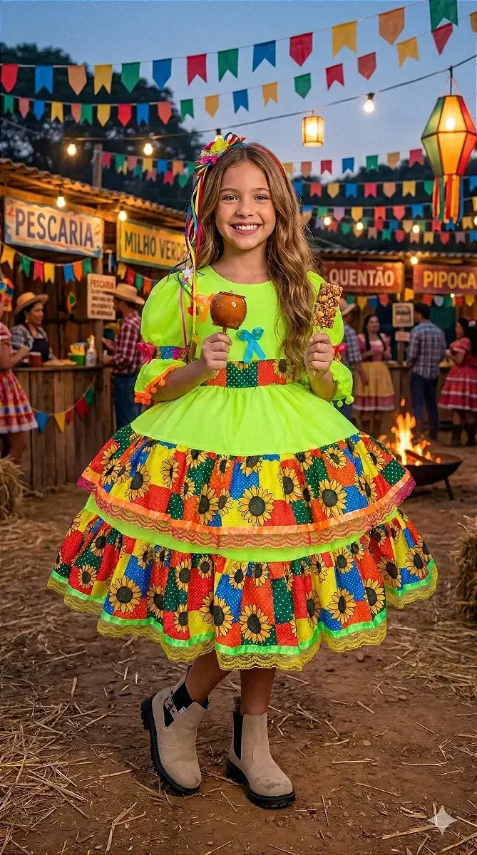 Vestido junino festa roça animada, foto 2