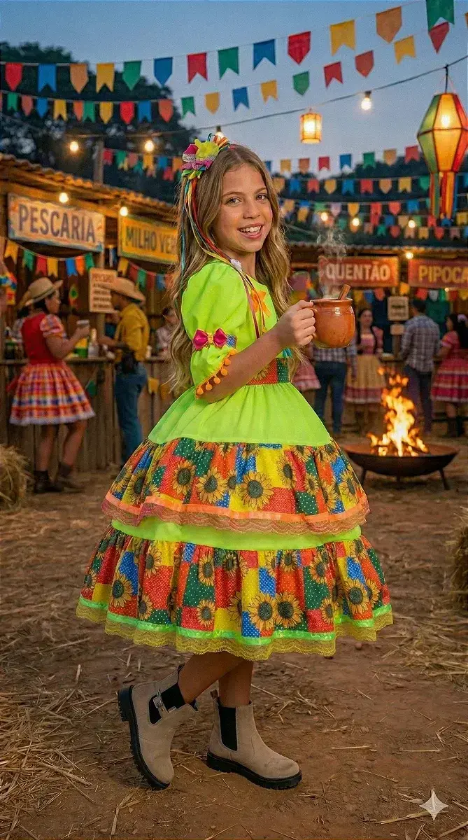 Vestido junino festa roça animada, foto 4