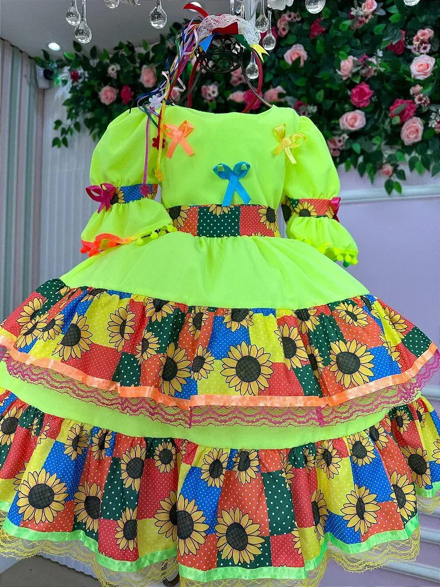 Vestido junino festa roça animada, foto 7