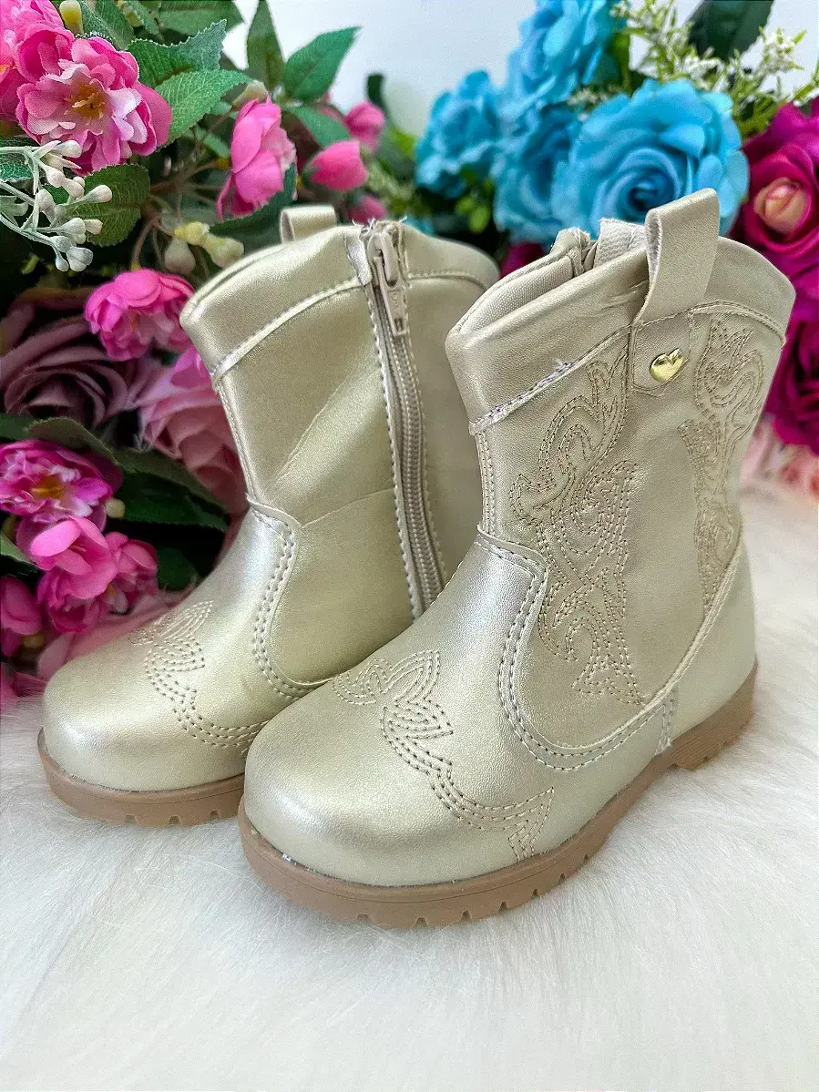 Bota coturno Boiadeira texana liz dourado, foto 3
