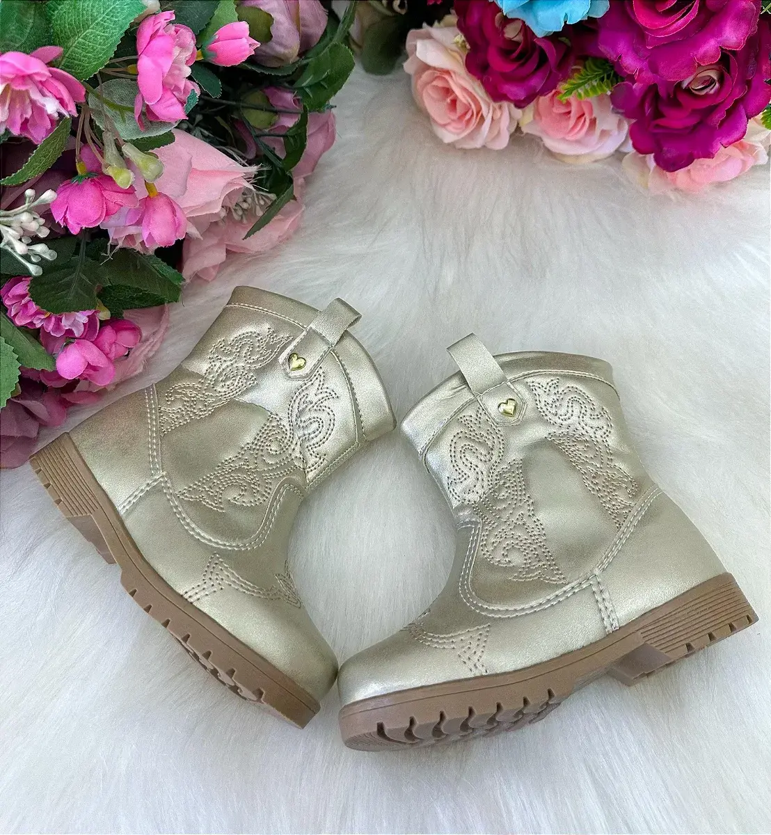 Bota coturno Boiadeira texana liz dourado, foto 4