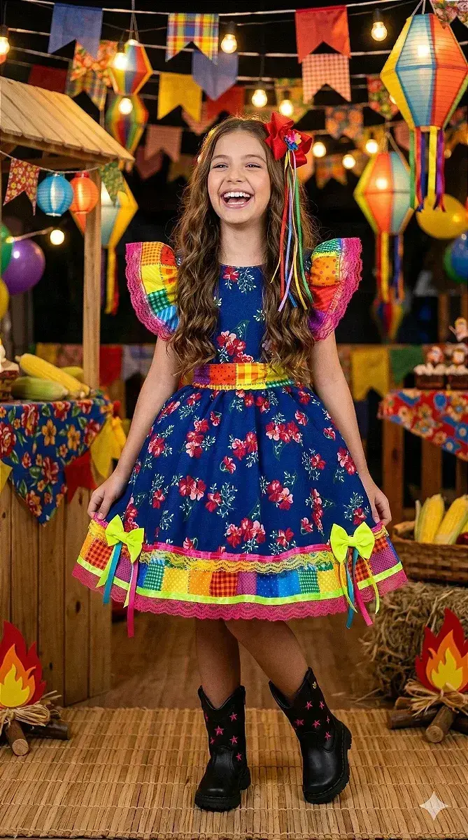 Vestido junino festa forro