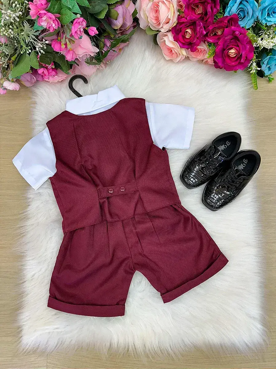Conjunto social leandro colete marsala, foto 3