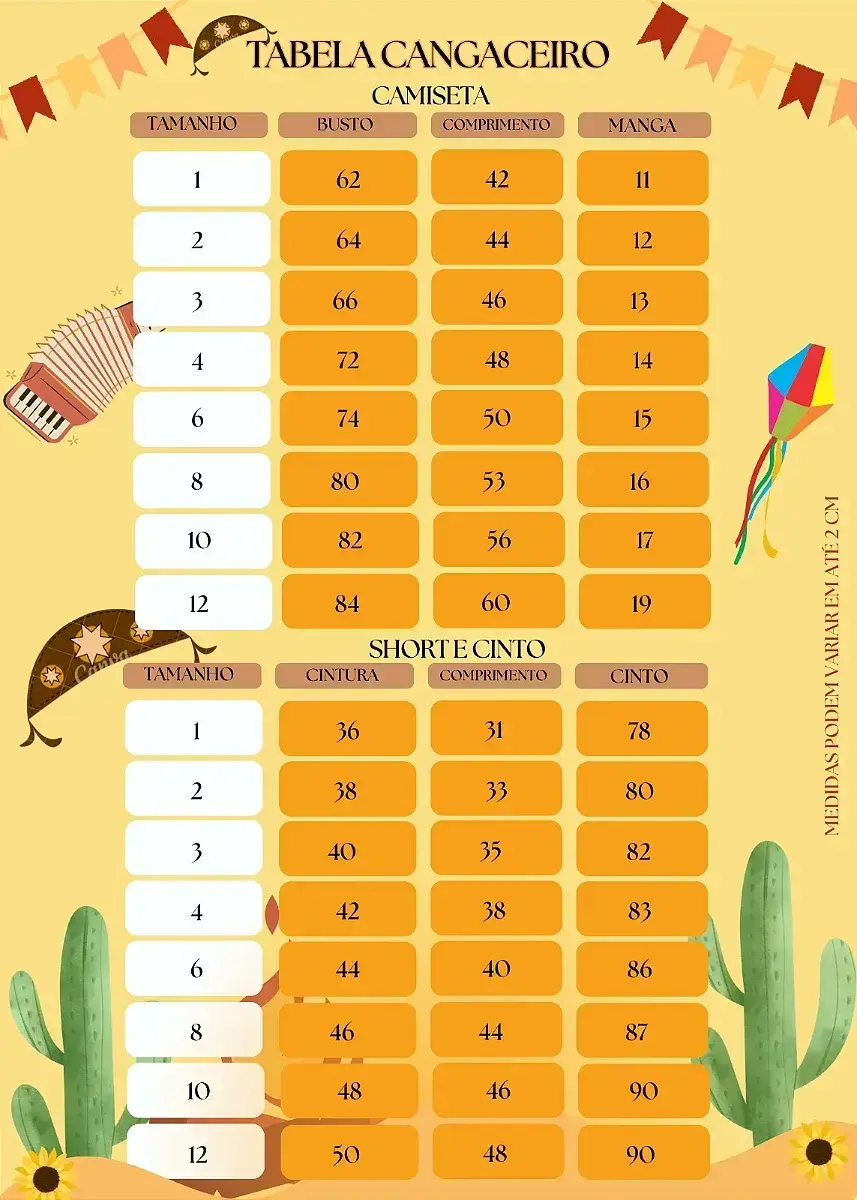 Guia de tamanhos