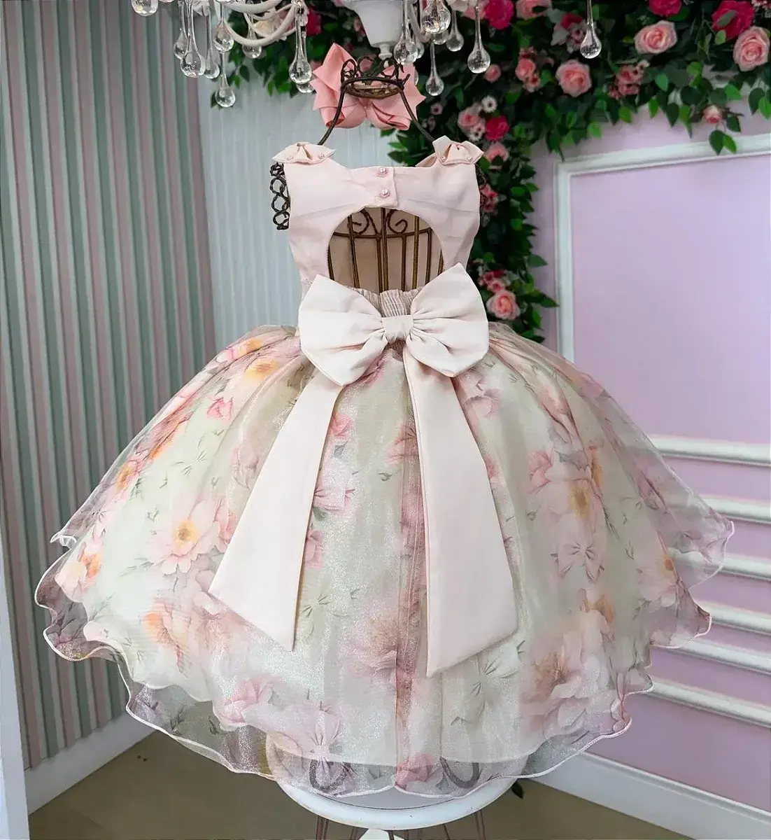 Vestido luara florido pessego, foto 4