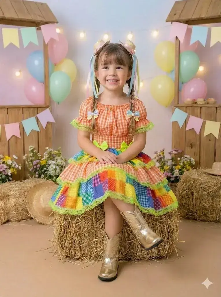 Vestido junino festa do sertão laranja, foto 3