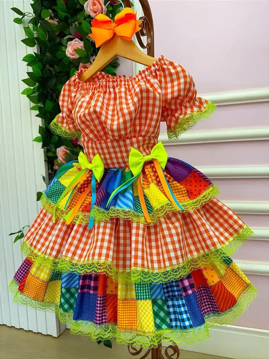 Vestido junino festa do sertão laranja, foto 7