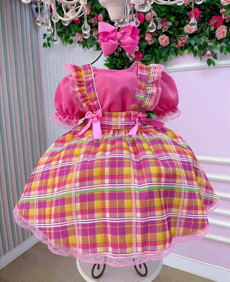 Vestido junino salopete festa arráia da fofura, foto 4