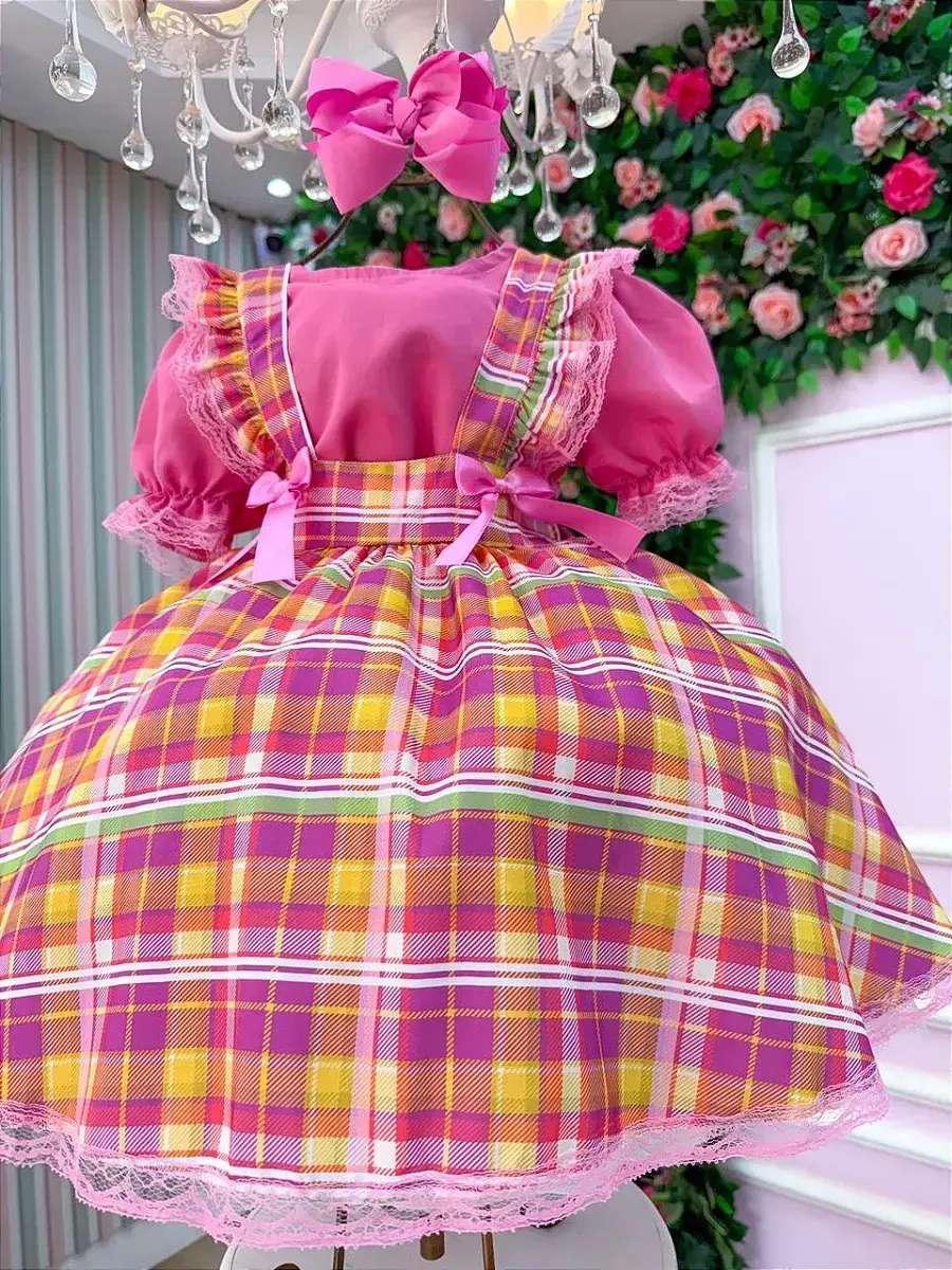 Vestido junino salopete festa arráia da fofura, foto 5