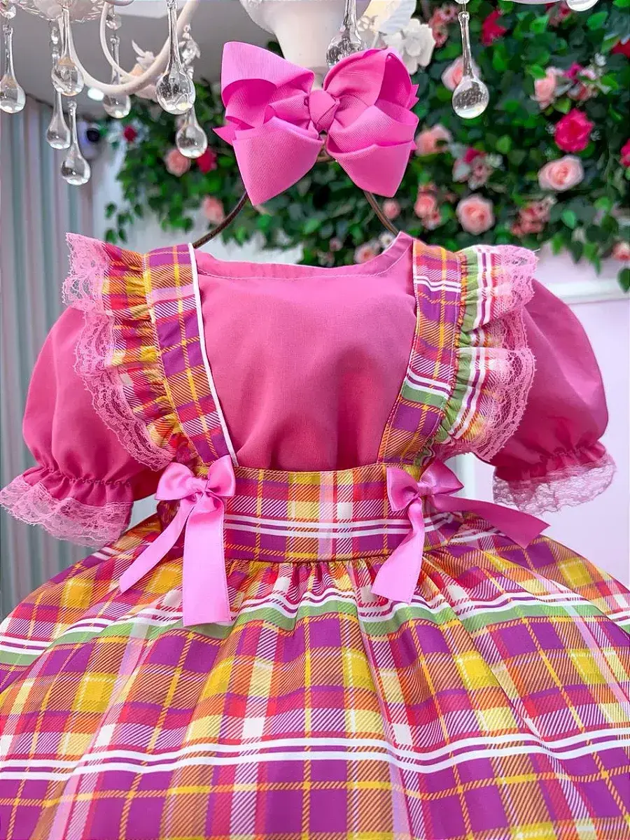 Vestido junino salopete festa arráia da fofura, foto 6