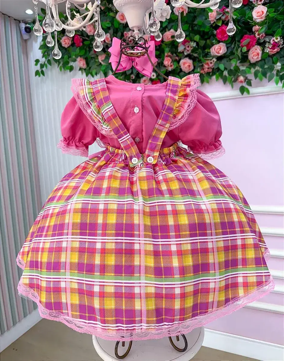 Vestido junino salopete festa arráia da fofura, foto 8