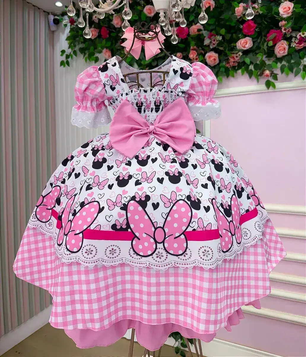 Vestido junino festa Minnie minei rosa, foto 9