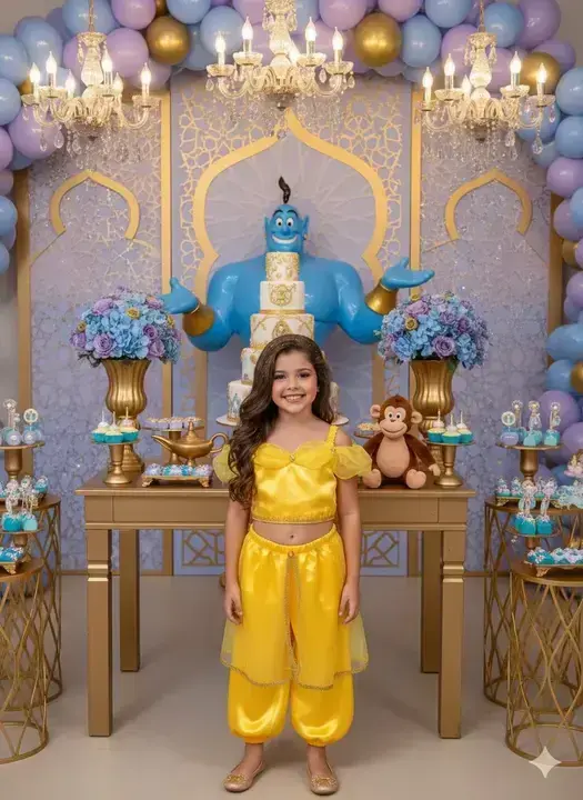 Fantasia princesa jasmine amarela