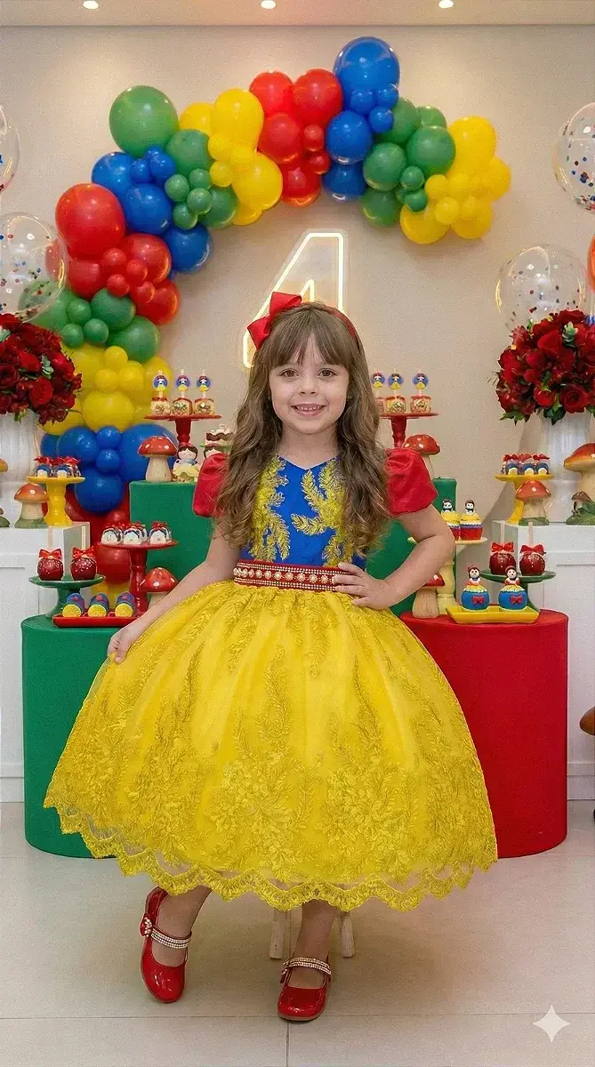 Vestido festa realeza princesa maça