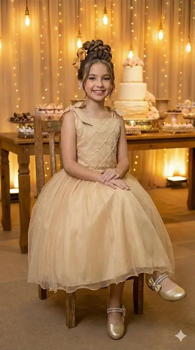 Vestido mariely dourado, foto 2