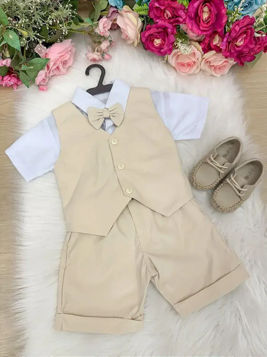 Conjunto social leandro colete palha bege, foto 3