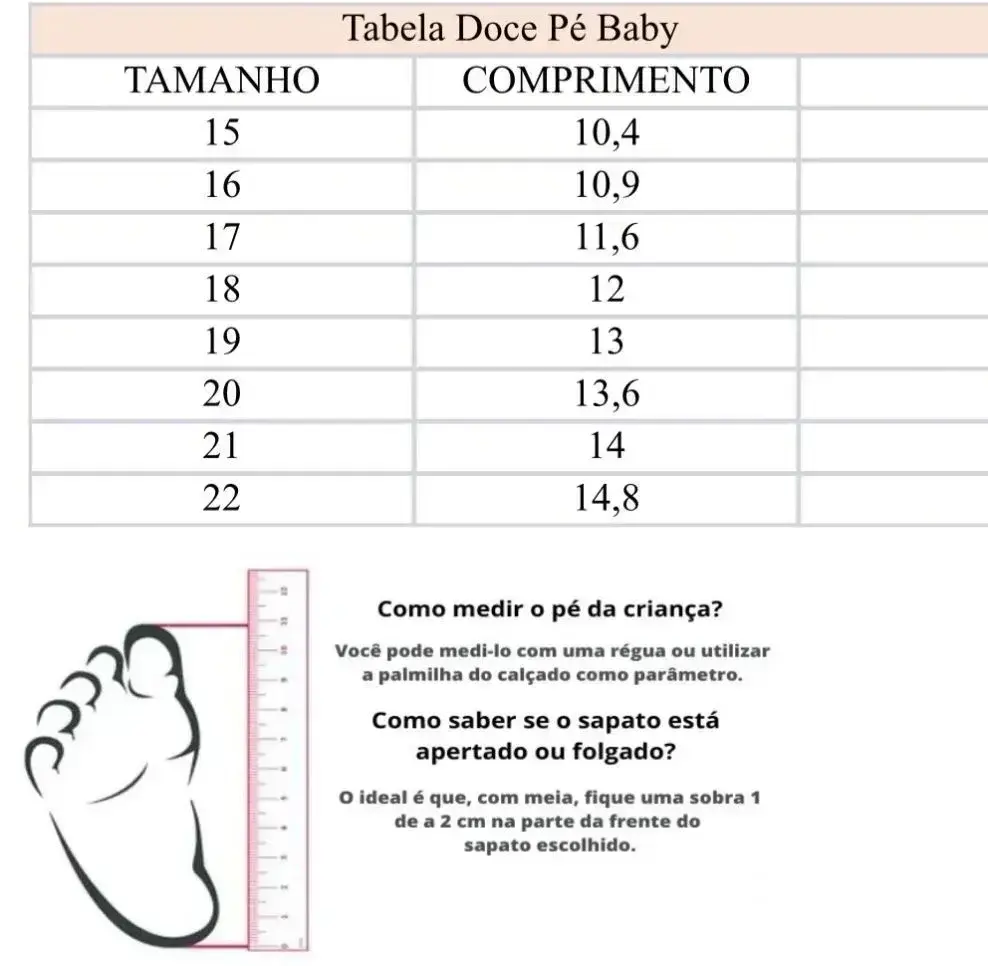 Guia de tamanhos