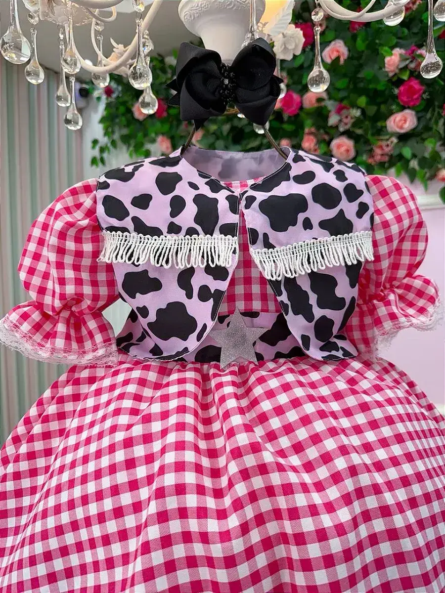 Vestido junino encanto da vaquinha Boiadeira, foto 6