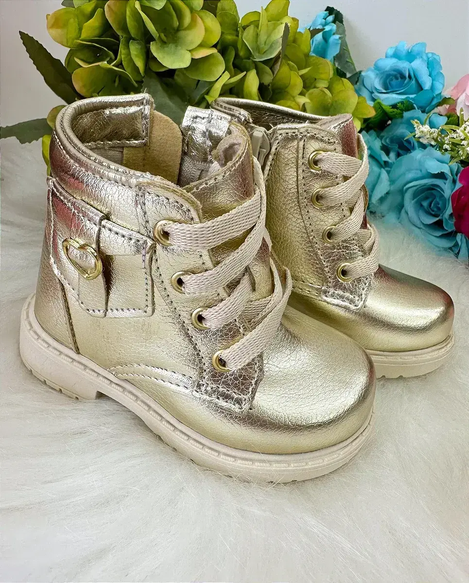 Coturno bota lili dourada, foto 4