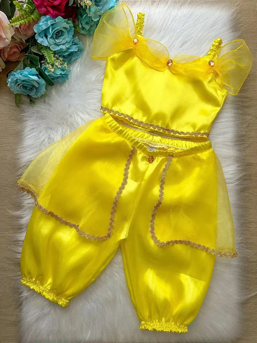Fantasia princesa jasmine amarela