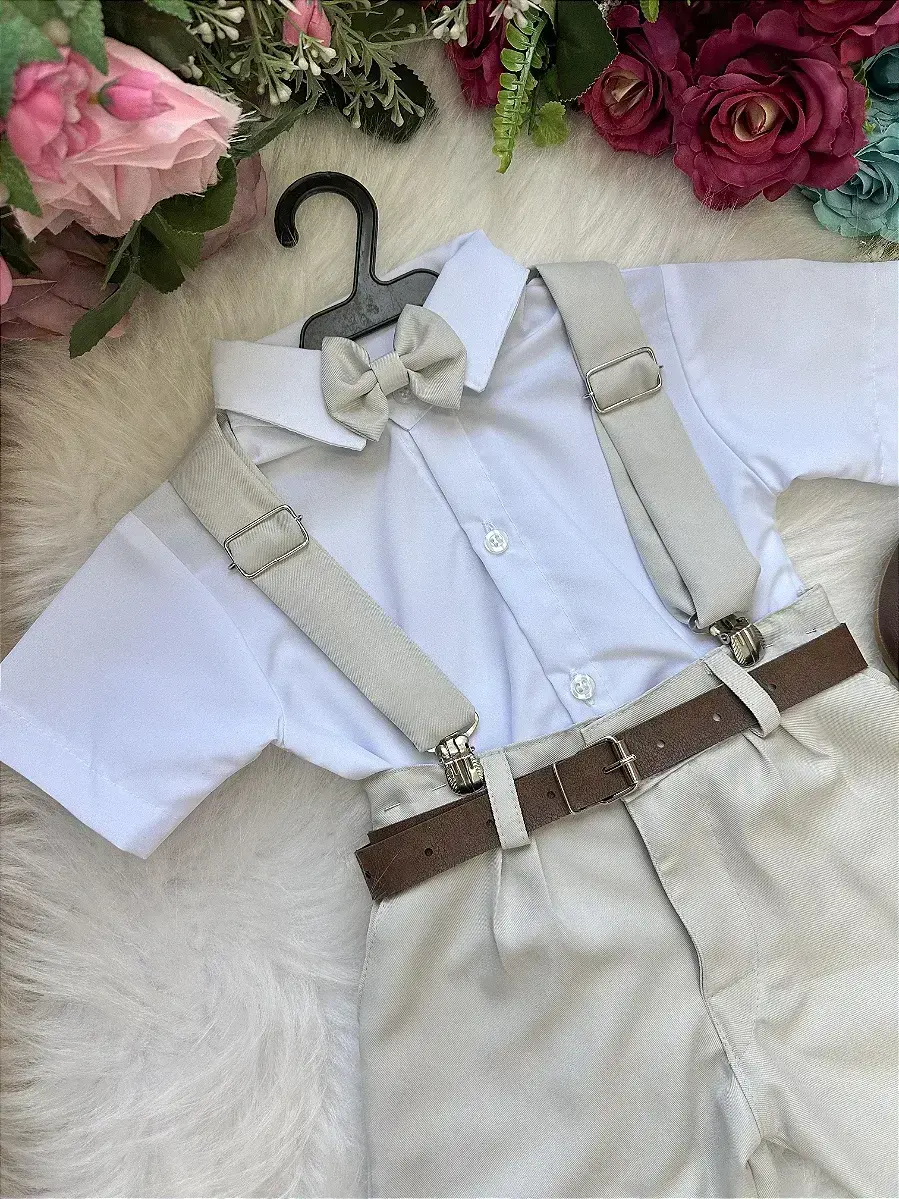 Conjunto social shorts ravi cinza claro, foto 2