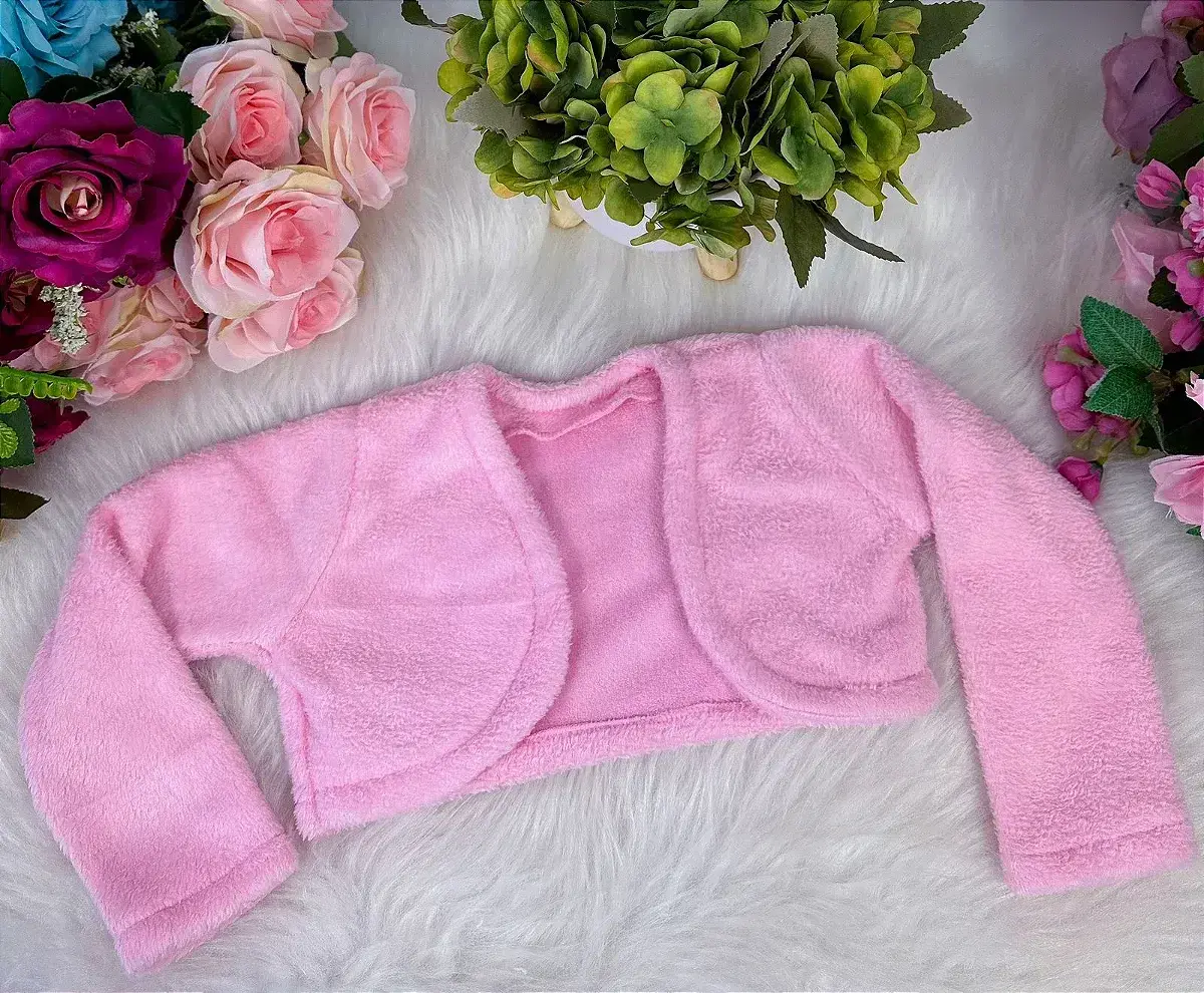 Bolero algodão doce rosa