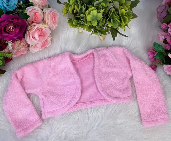 Bolero algodão doce rosa