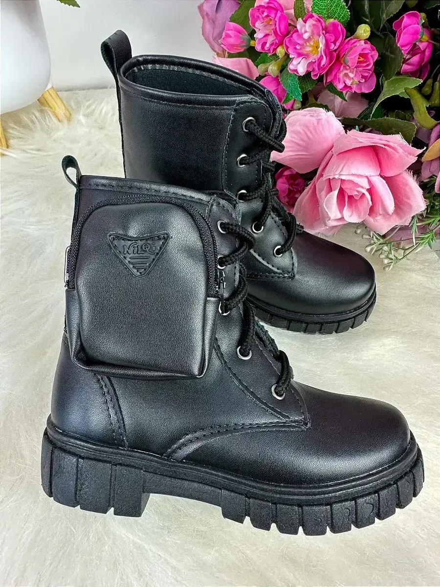 Bota bolsinha nilqi preto cano médio, foto 2