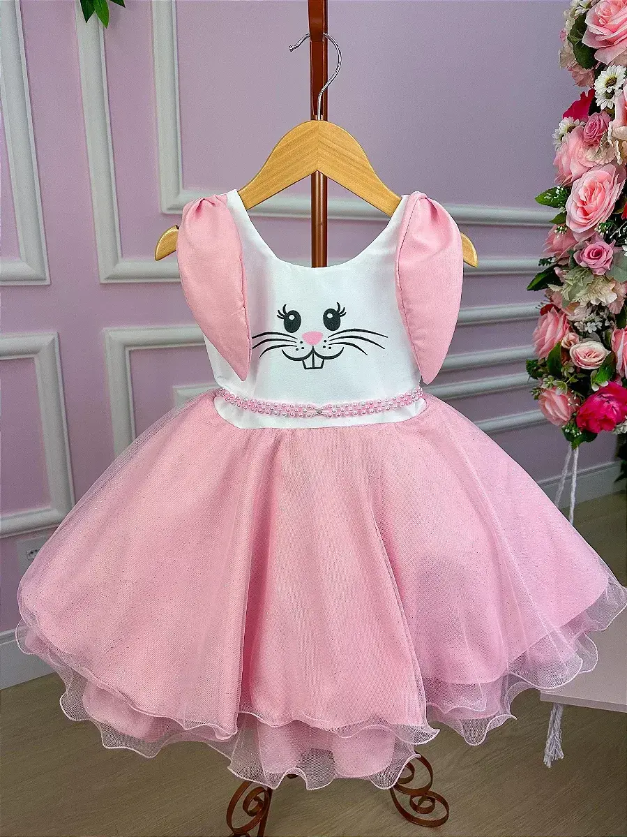 Vestido festa pascoa coelhinho coelho