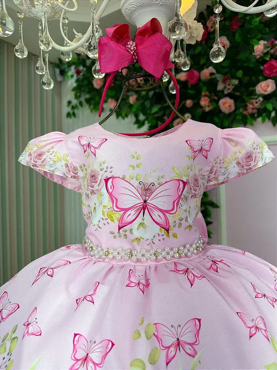 Vestido jardim encantado borboleta rosa, foto 2