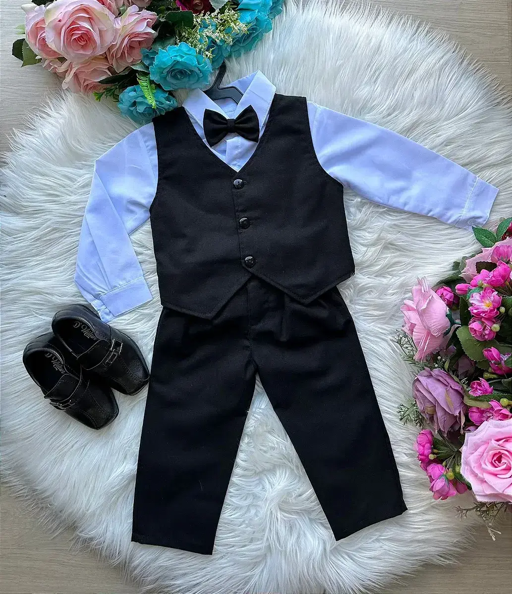 Conjunto social leonardo colete preto